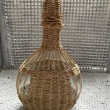 Wicker-sheathed glass bottle