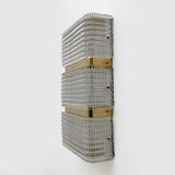 Pair of Modern Italian Murano Glass and Brass Sconces