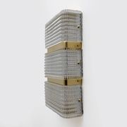 Pair of Modern Italian Murano Glass and Brass Sconces