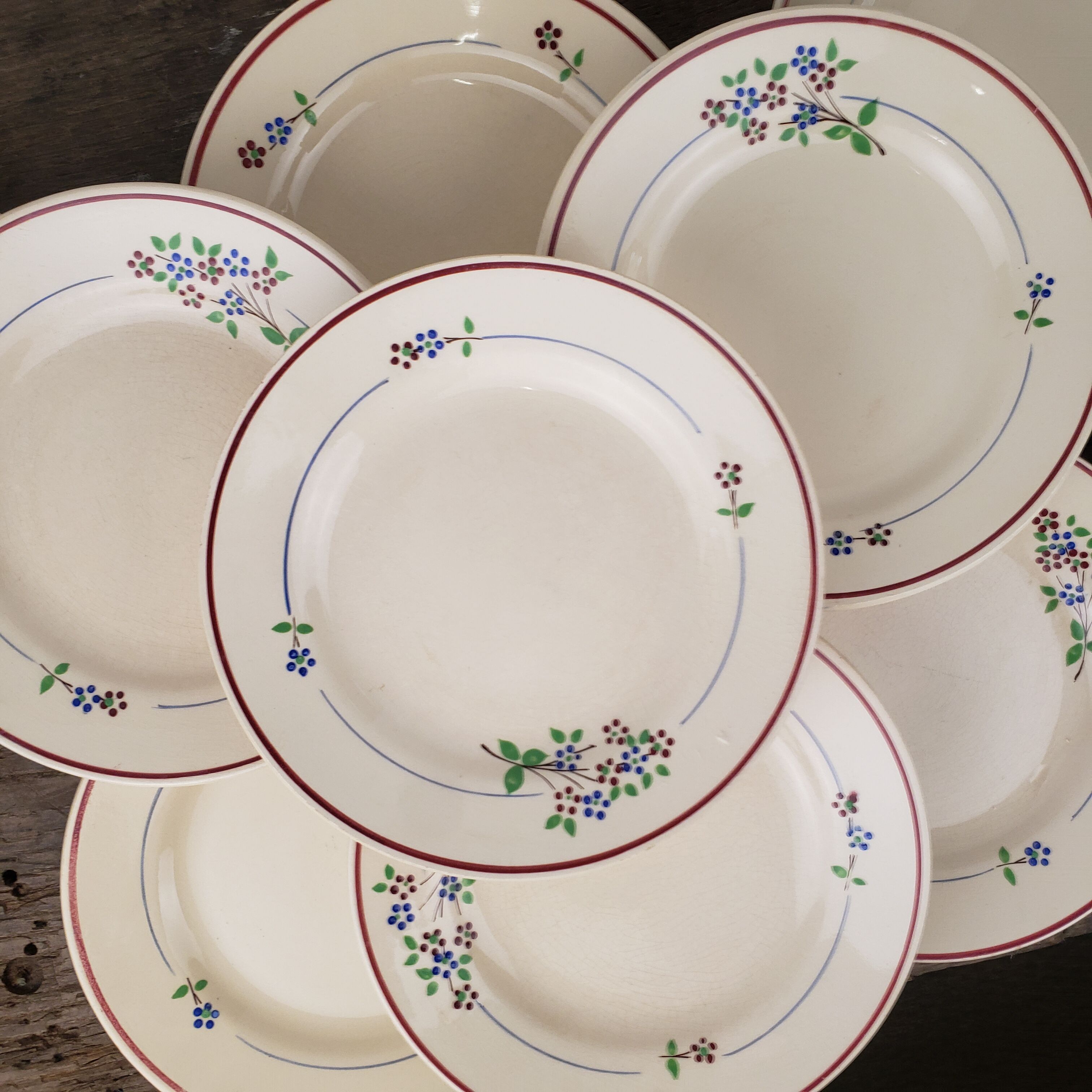 Dessert plates x10 - Moulin des Loups - Orchies