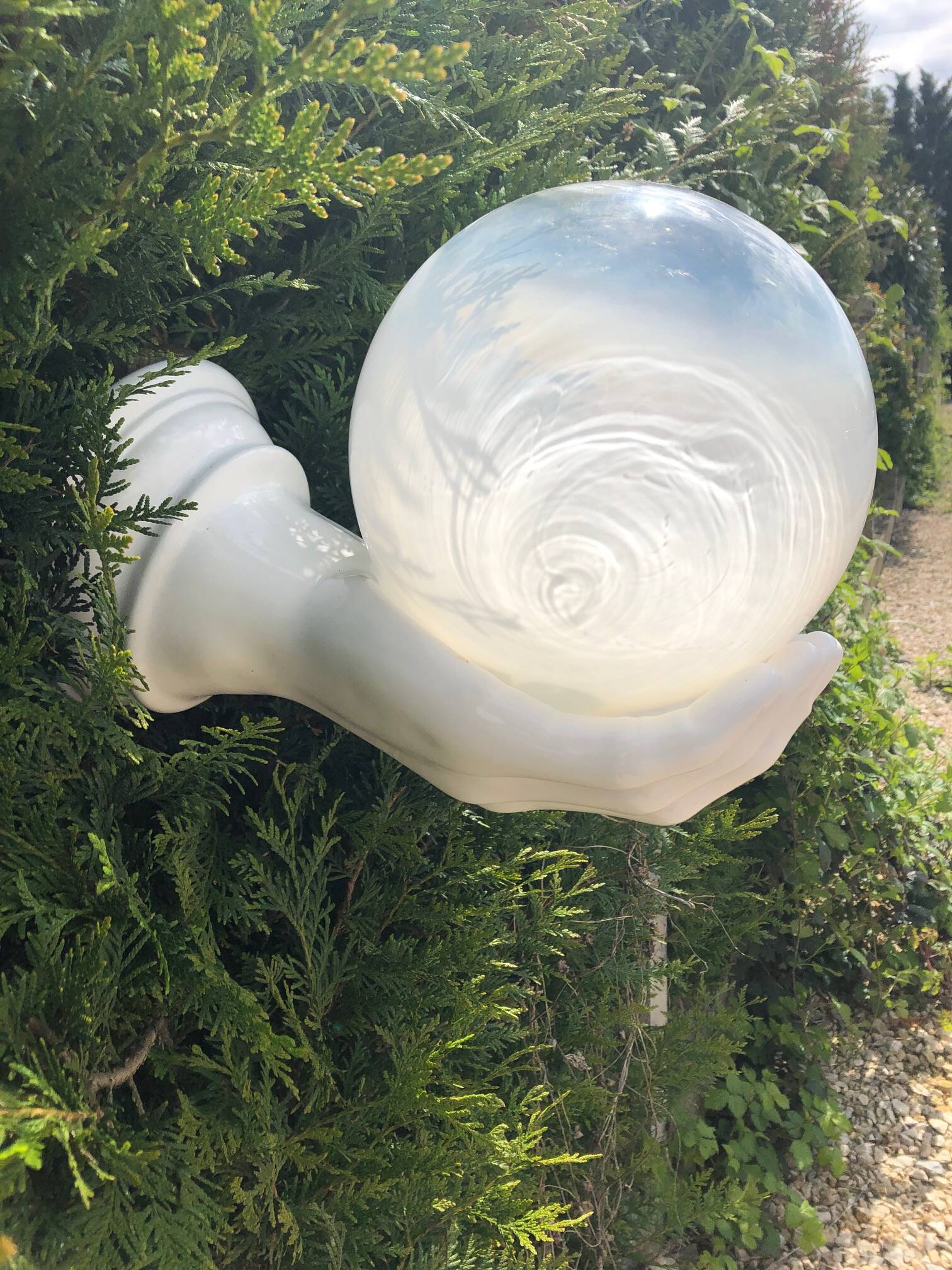 rare handmade ceramic and glass wall light