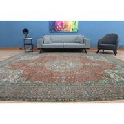 1970s Vintage Persian Handmade Wool Red Oversized Area Rug 286x378