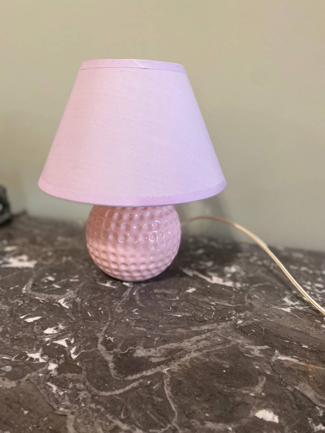 Vintage pink ceramic lamp