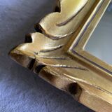 Vintage rectangular mirror in gilded wood h49 xl35