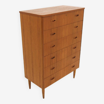 Scandinavian "tallboy" chest of drawers in teak, Sweden, 1950