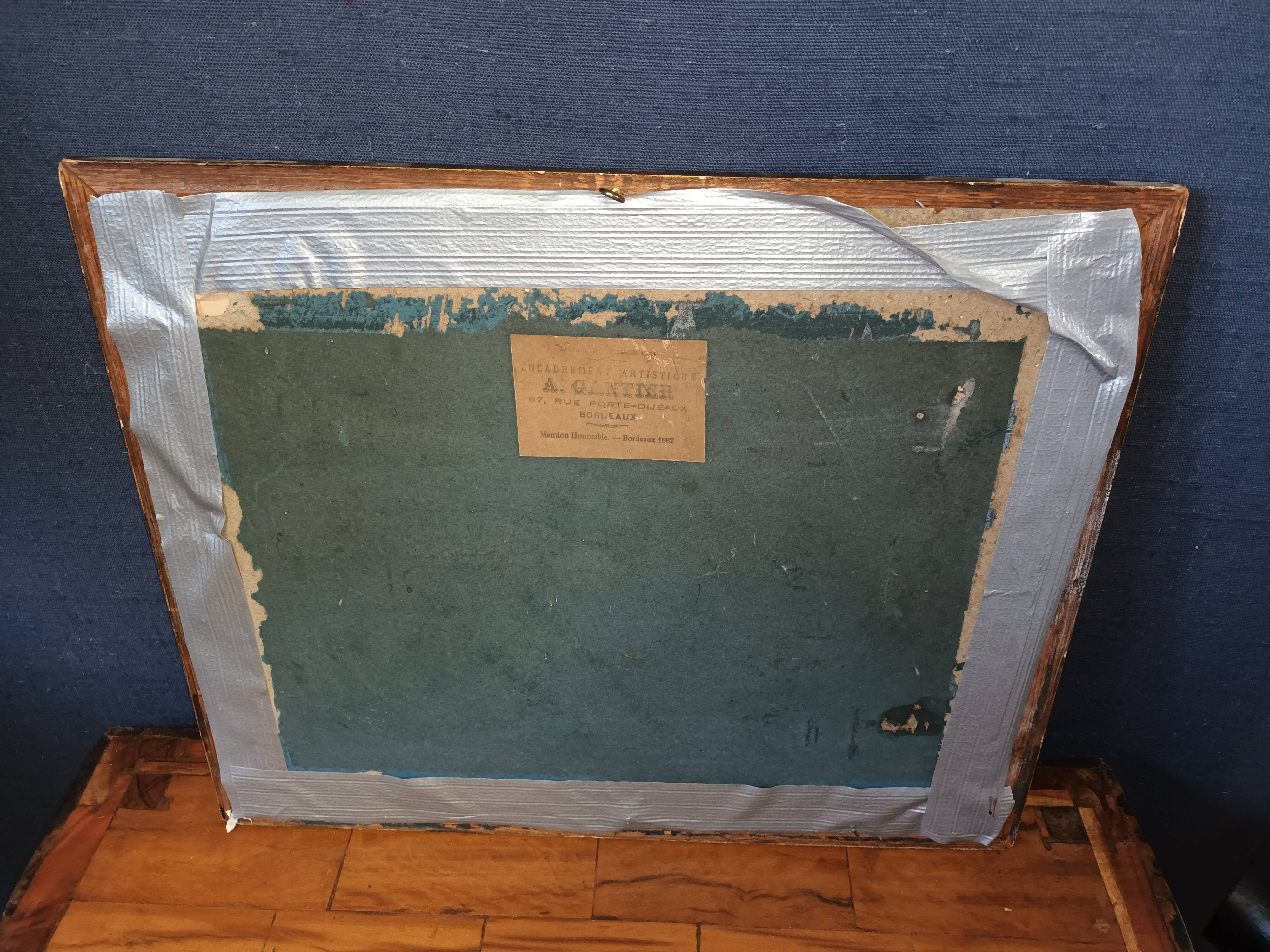 Colorful antique engraving G.Gré