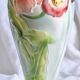 Large antique St Clément vase in barbotine Anemones hand painted