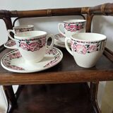 Tasses à café Art Déco décors de roses