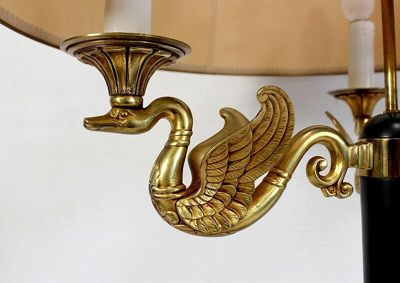 Golden brass lamp, empire style - early twentieth century