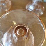 Set of 6 vintage pink glass ice cream cups