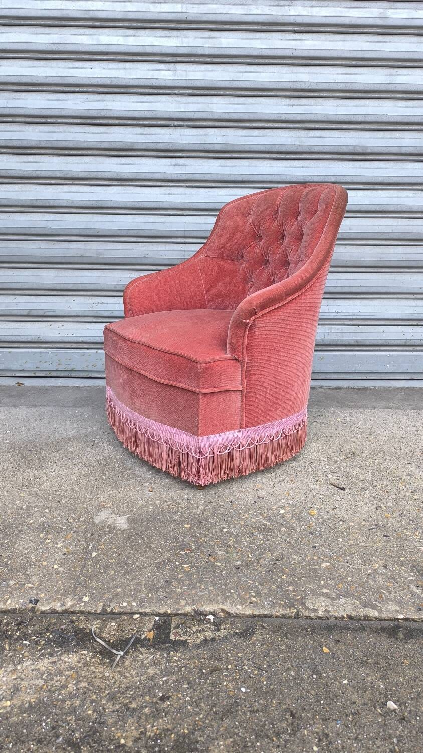 1960s velvet toad chair