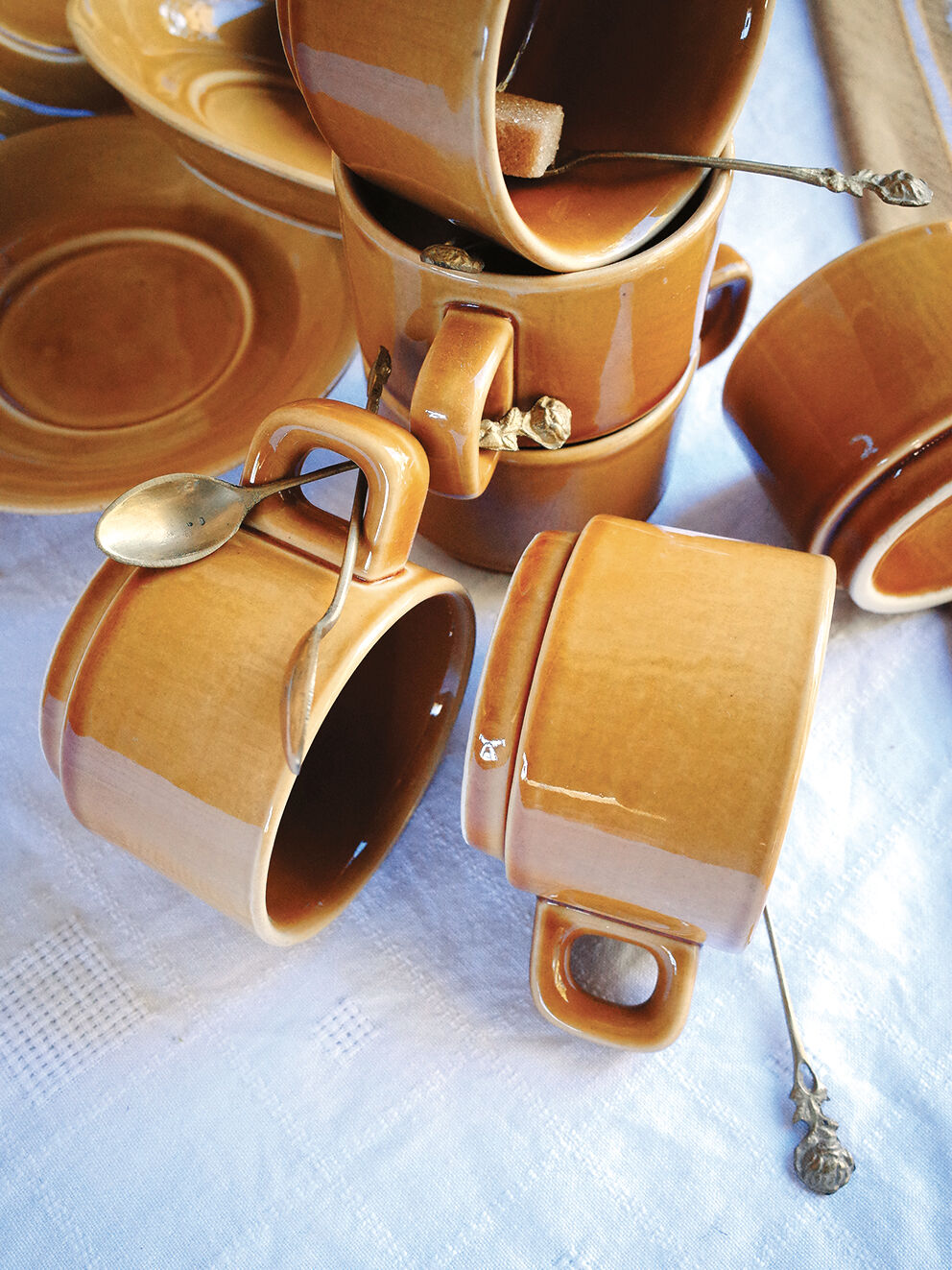 Set of 6 tea cups / glazed ceramic coffee