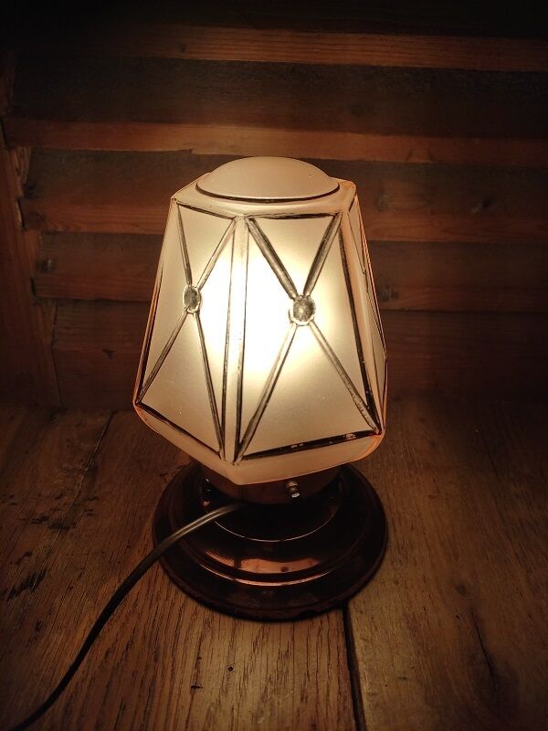 Art Deco lamp living room copper tulip glass pink edging gilded dp 1122109