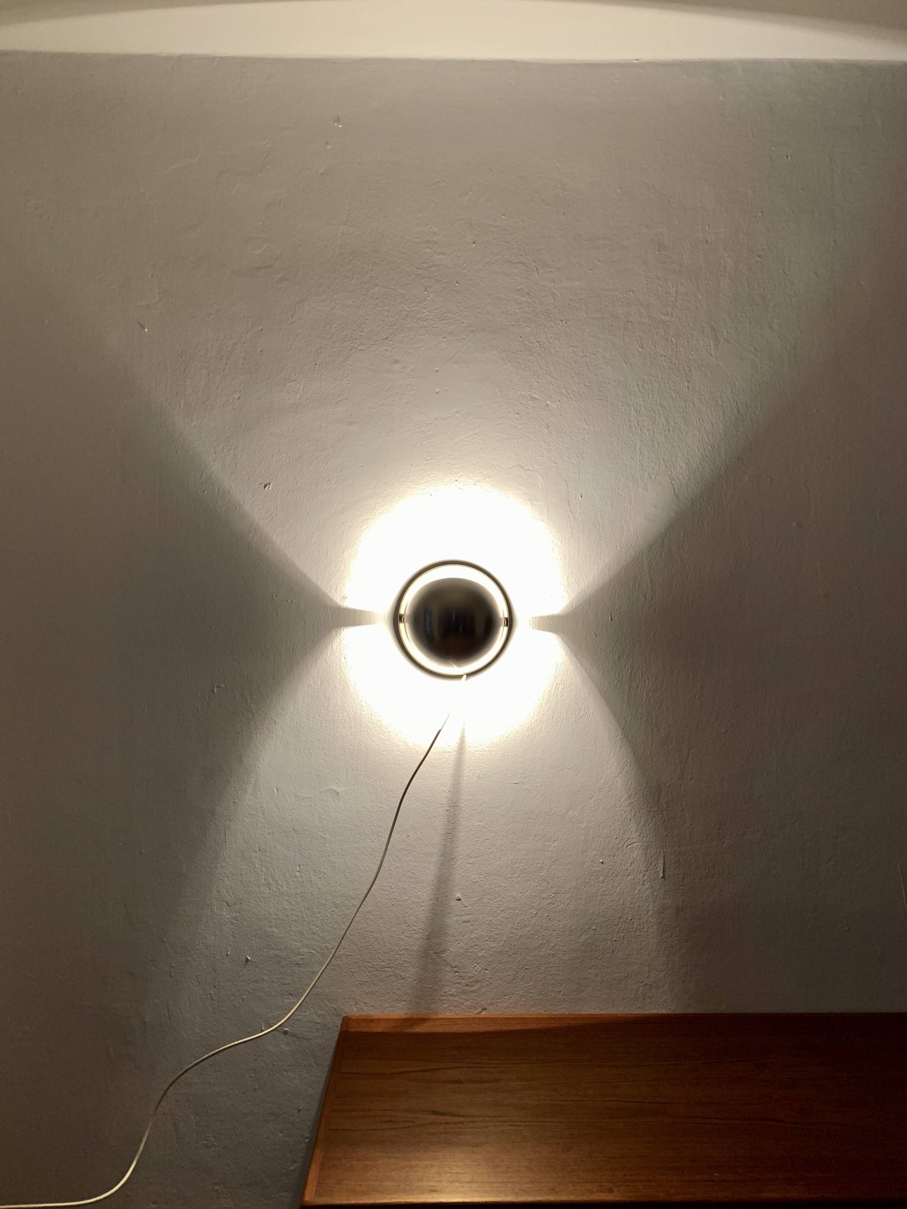Set of 2 1970s Bicolor Space Age Wall Lamps by Sölken