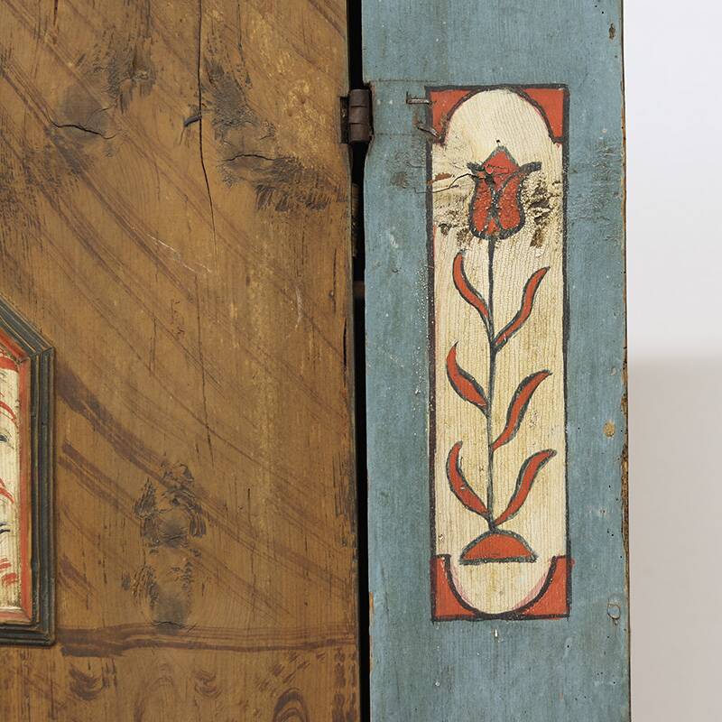 Painted Folk Art Bridal Cupboard