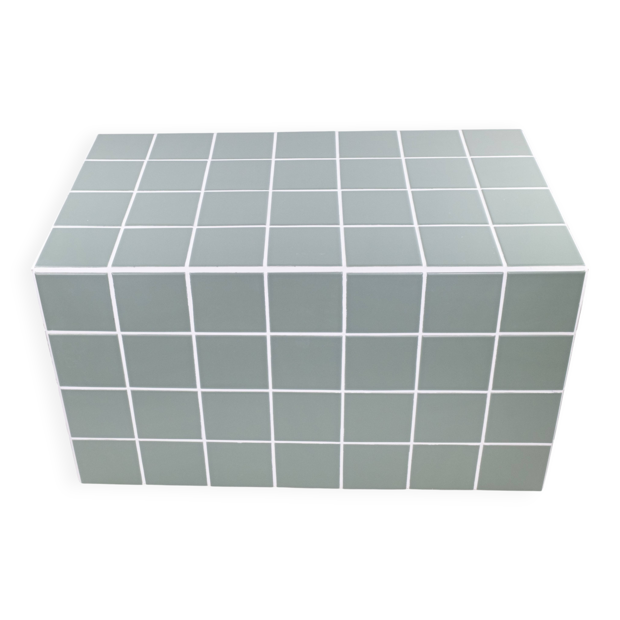 Ceramic coffee table-rectangular-tiles-green-water green-matt-Tile