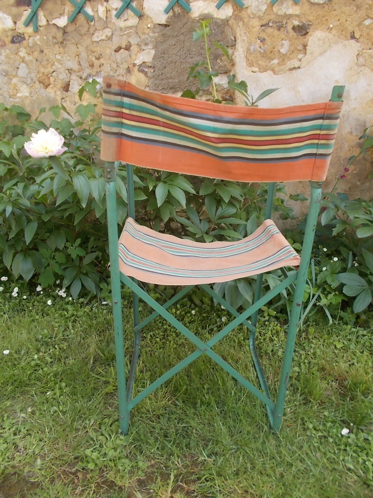 Ancien fauteuil camping vintage
