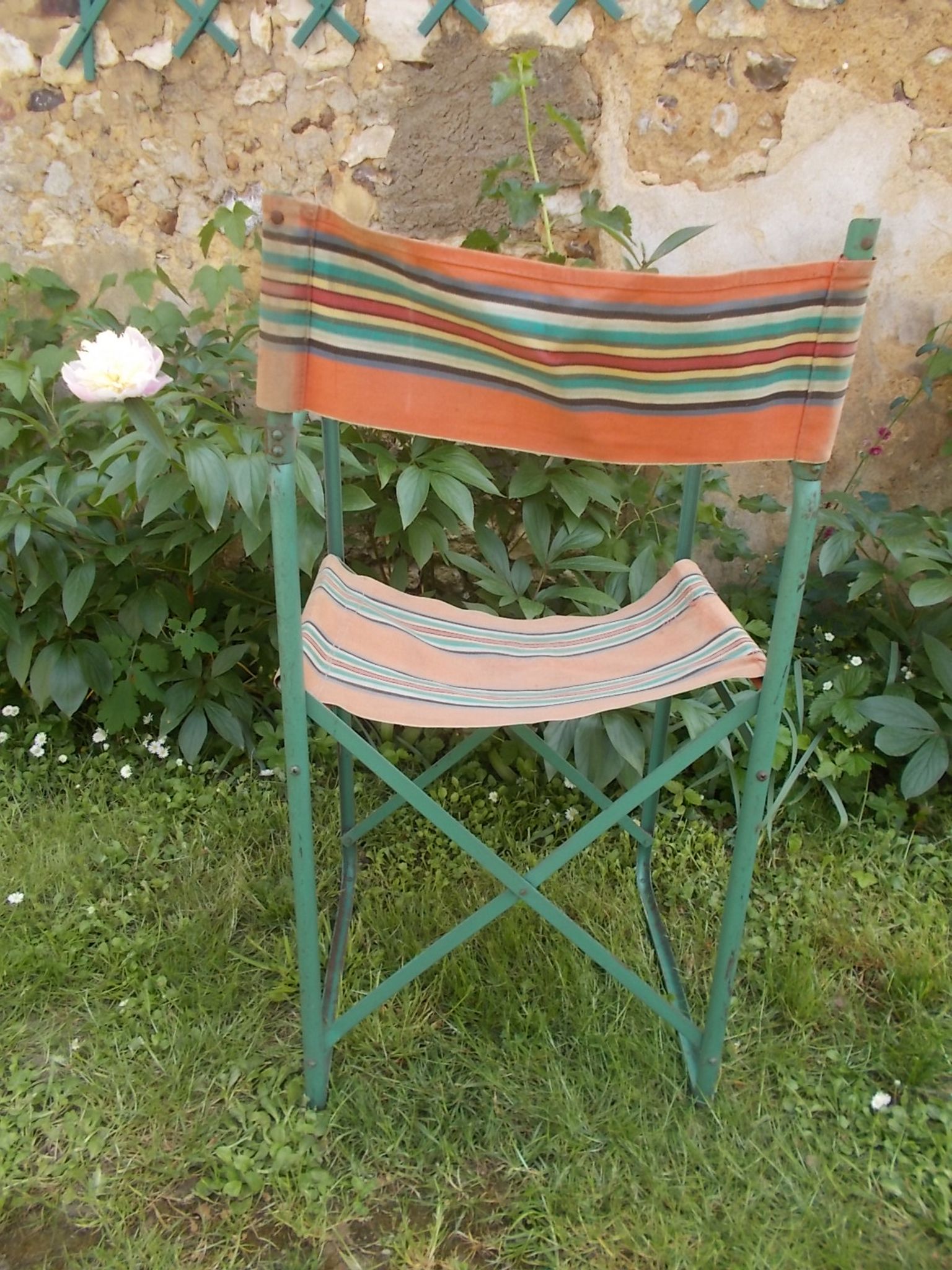 Ancien fauteuil camping vintage