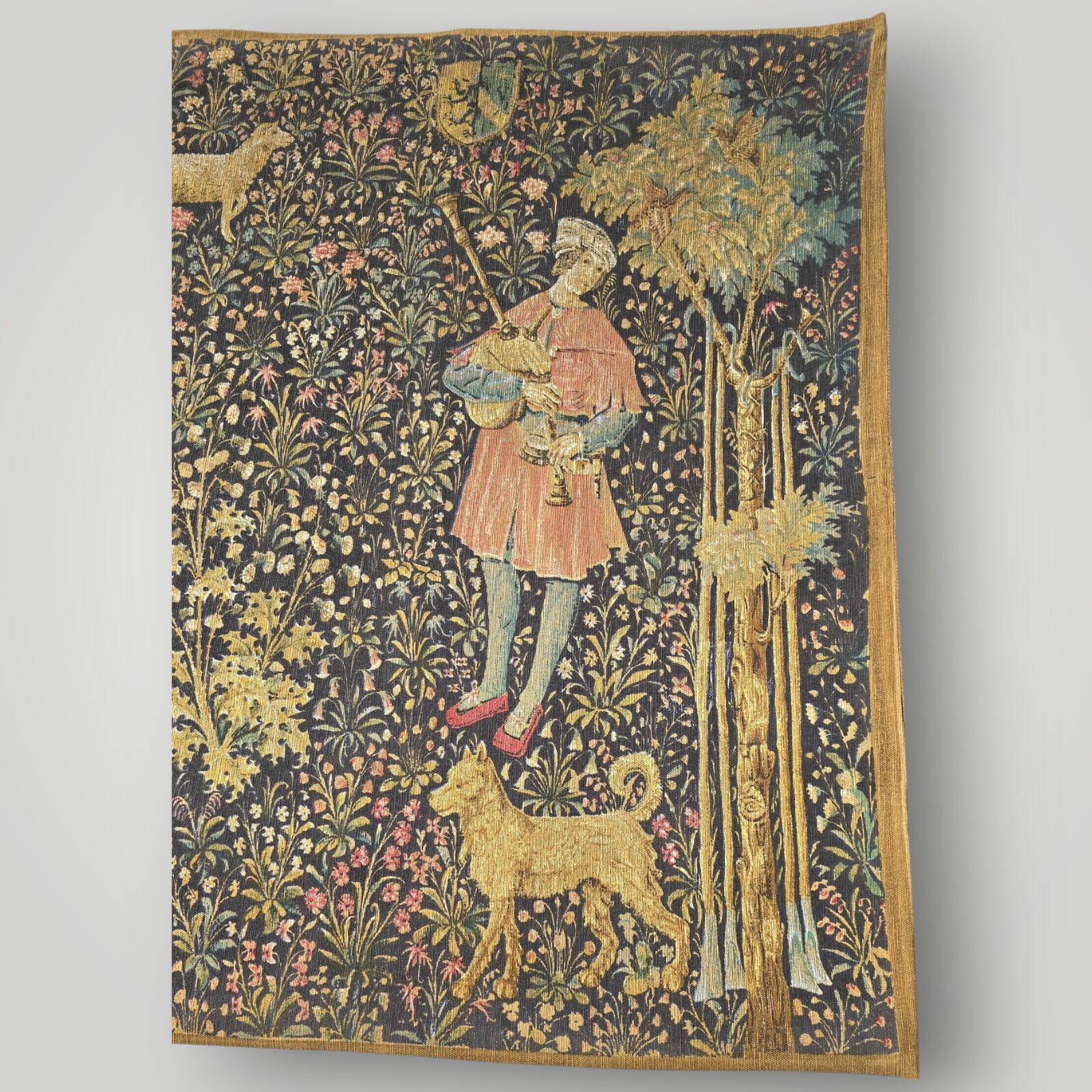 Vintage French Tapestry “La Dame” Artis Flora, Medievale , Musée du Louvre