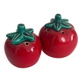 Vintage tomato salt and pepper shakers in slip