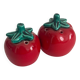 Salière et poivrier tomate en barbotine vintage