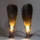 Paire de lampes en acier brossé⎮Années 60,70