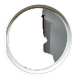 Italian white round mirror from the 70s by Collezione SALC