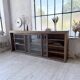 XXL 3m pine and oak display cabinet with glass doors