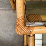 Nest of bamboo and glass tables in mid-century style, 1960s, set of 3.