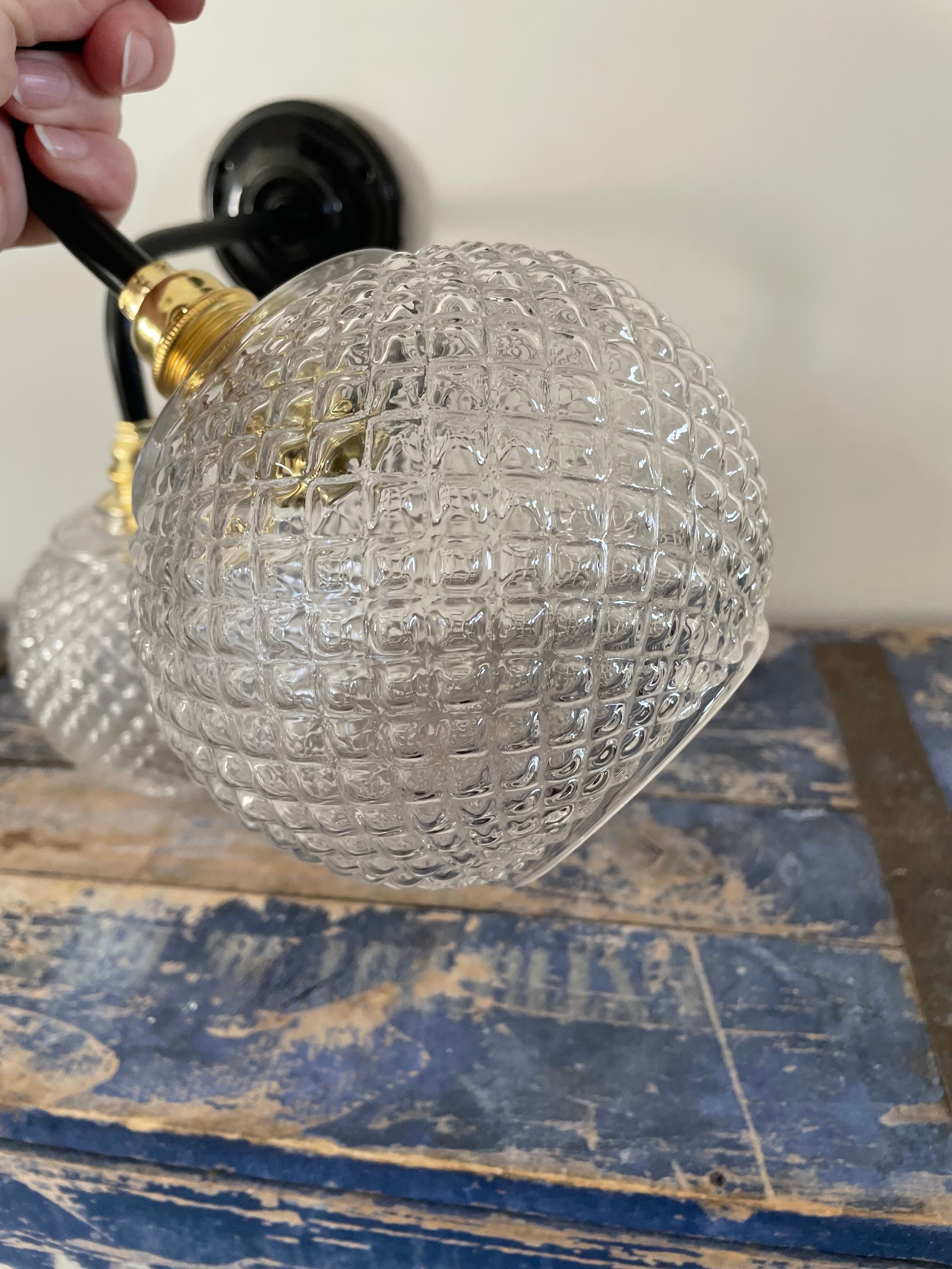 Pair of new electrified ball sconces