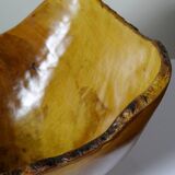 Large olive wood bowl Riviera brutalist craftsmanship circa 1950