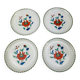 4 coupelles porcelaine de Paris décor pavot fleurs rouges et bleues