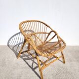 1960s rattan basket chair