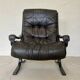 Vintage Norwegian leather chair & ottoman by Ingmar Relling