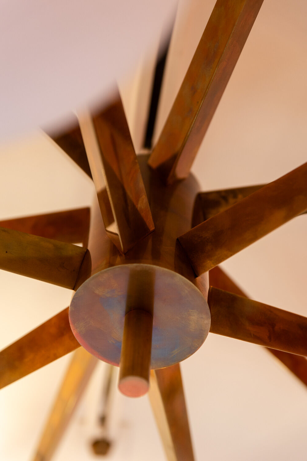 Lustre en laiton et opaline