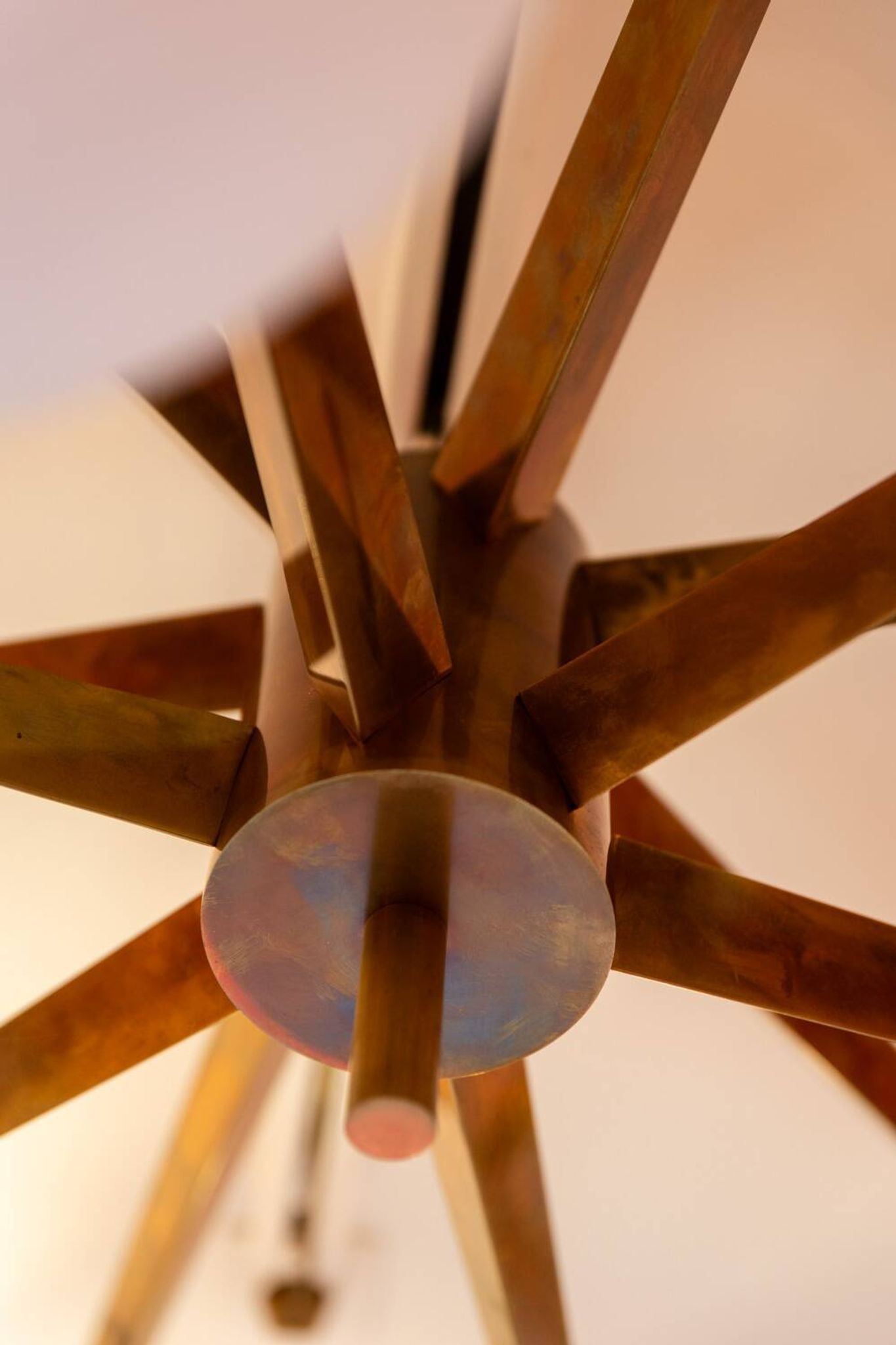 Lustre en laiton et opaline