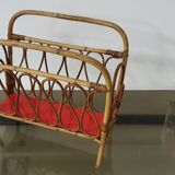 Magazine door in rattan and formica
