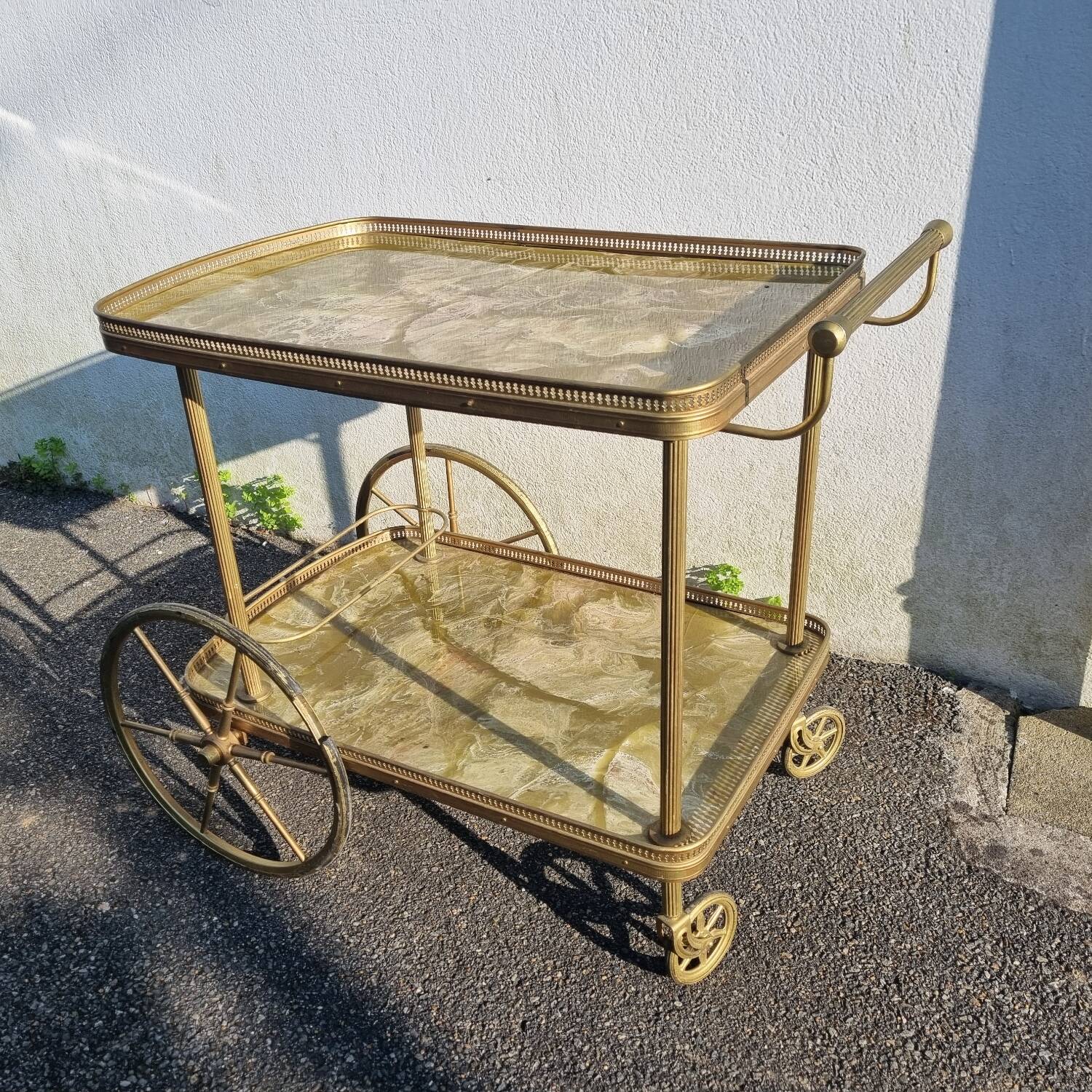 Rolling table, formica serving trolley