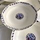 6 soup plates, ironstone from Longchamp, Arlette pattern, 1950s
