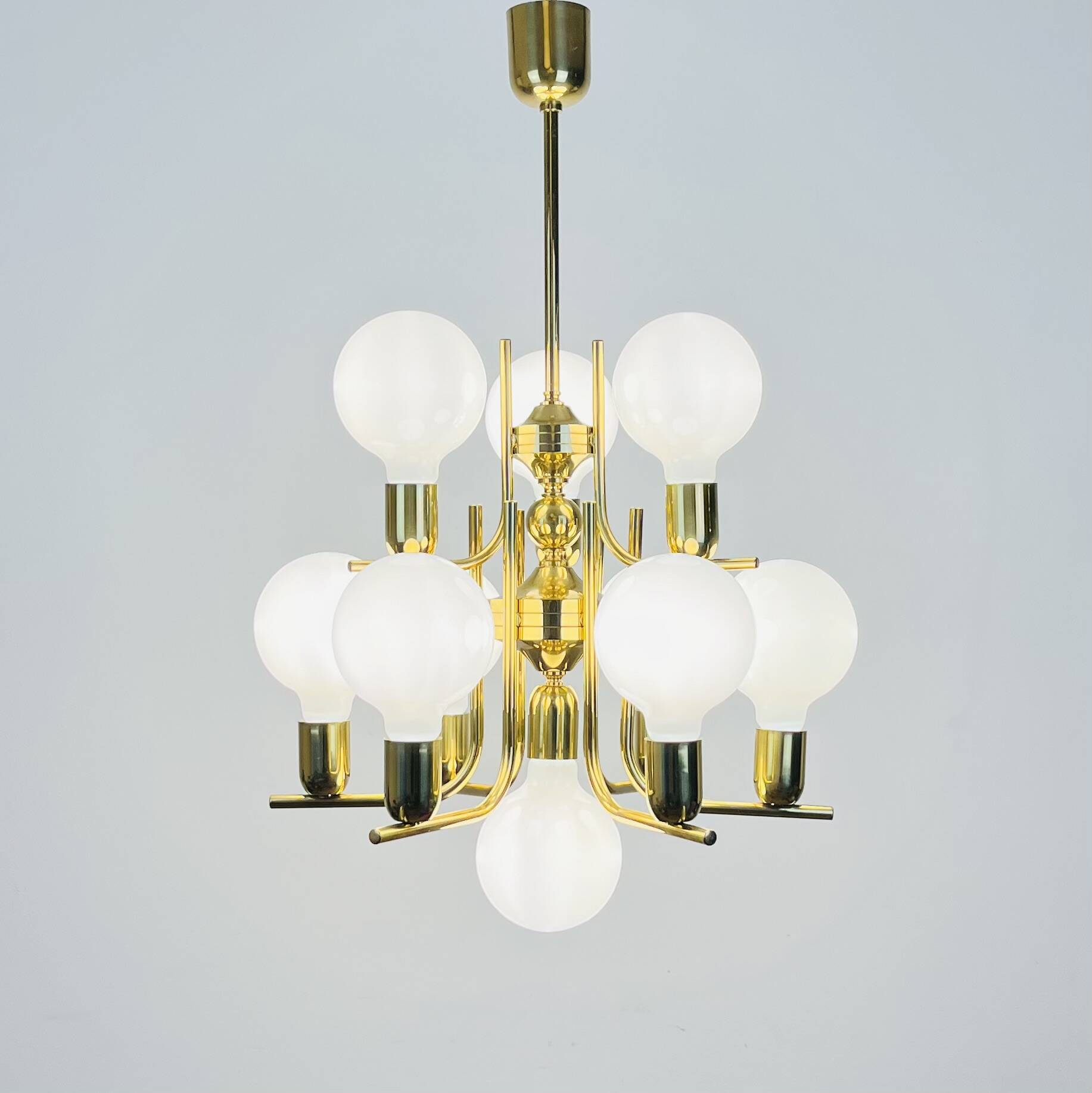 70s Hollywood Regency Gold Pendant Light