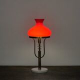 Table lamp in brass, glass and marble attributed to Stilux, Italy, 1950s.