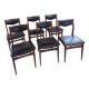 Lot de 6 chaises en teck style scandinave mid-century