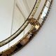 Vintage Spanish Venetian-style wall mirror, oval, brass, 1980s Hollywood Regency