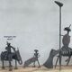 Vintage sculpture in recovered metal, La corrida and its actors