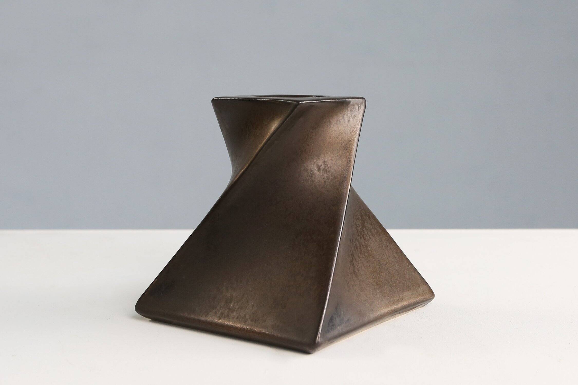 Bronze Candleholder in Ceramic by Jan Van Der Vaart, The Netherlands 1978