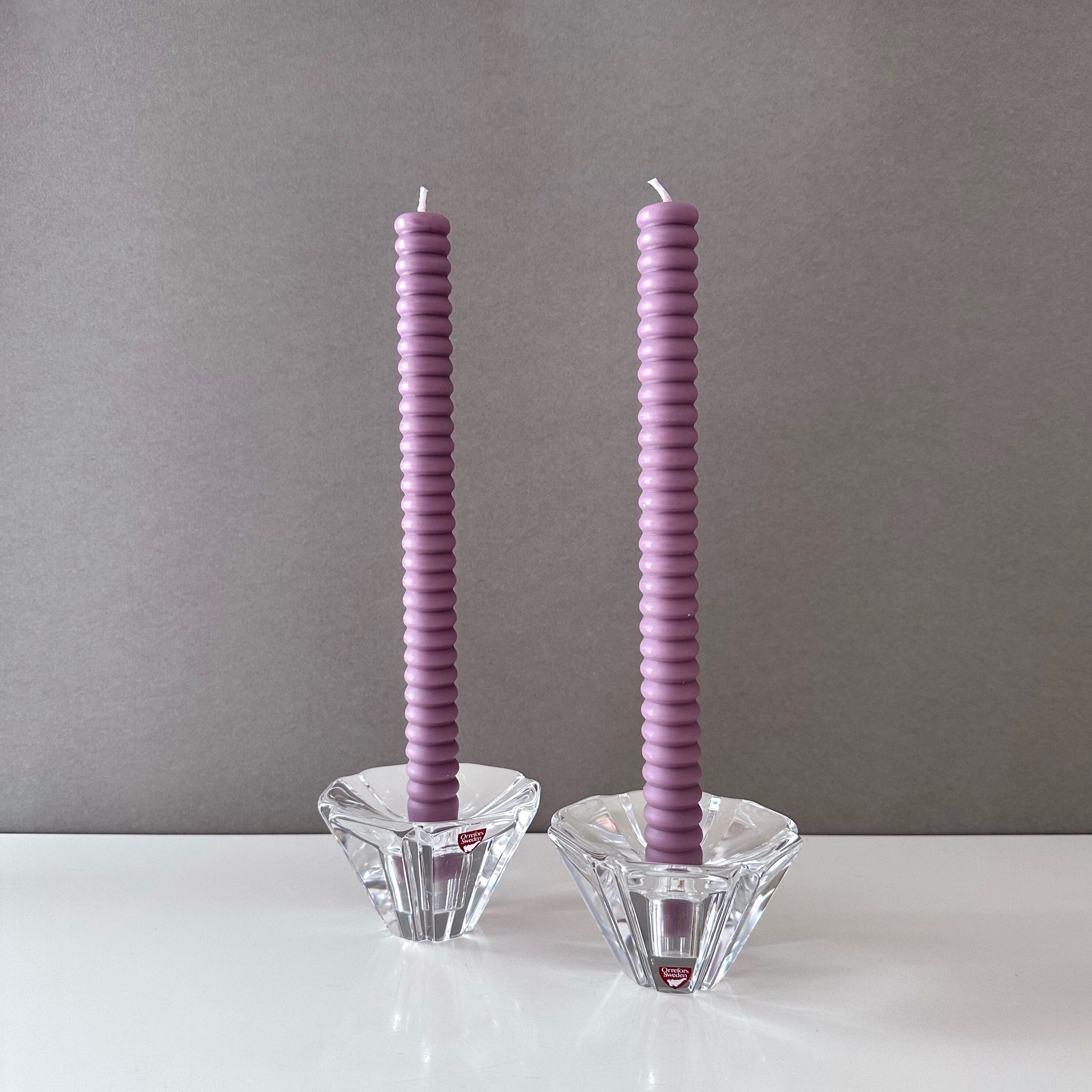 Orrefors Orion candle holder, glass candle holder, scandinavian design