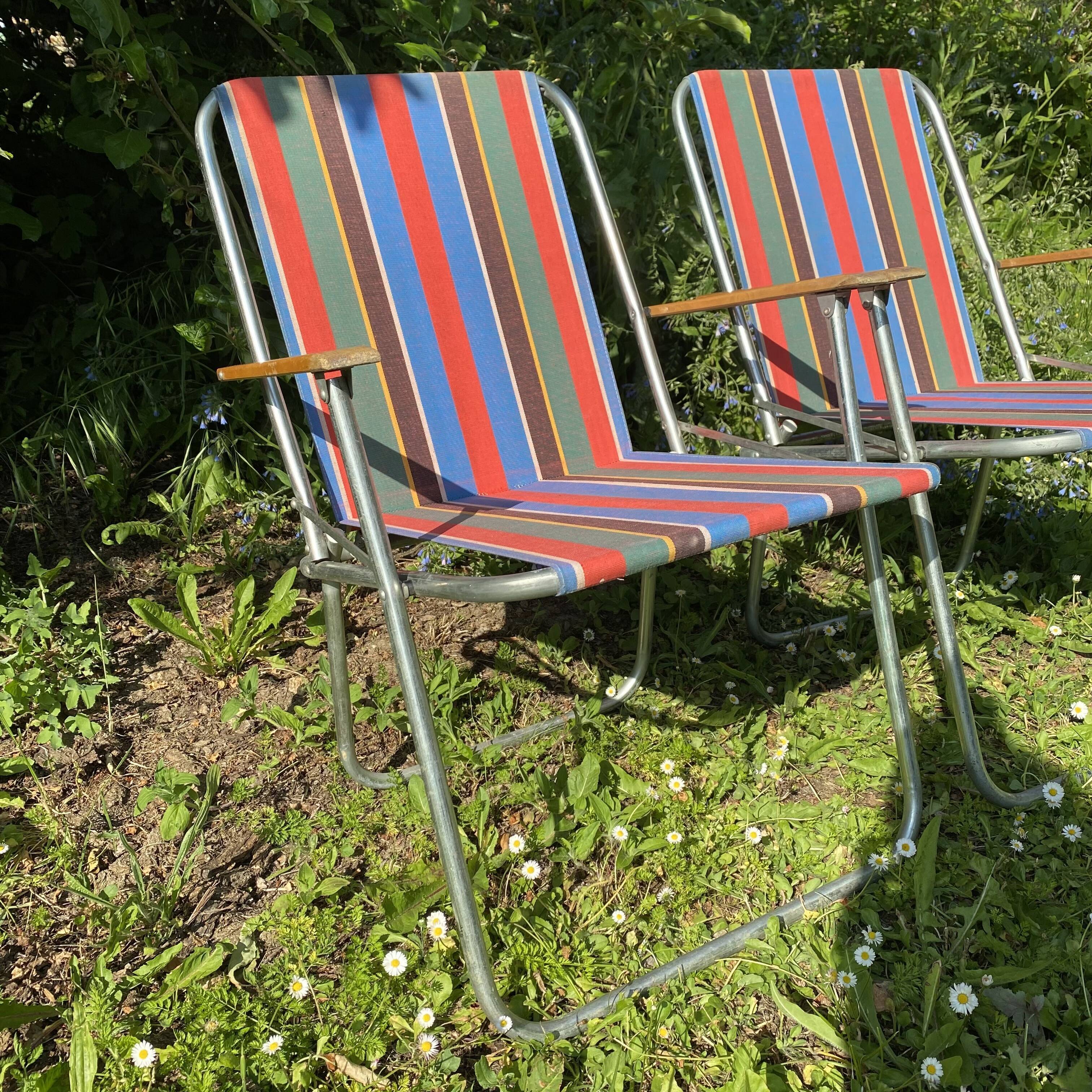 Foldable camping chairs 60s