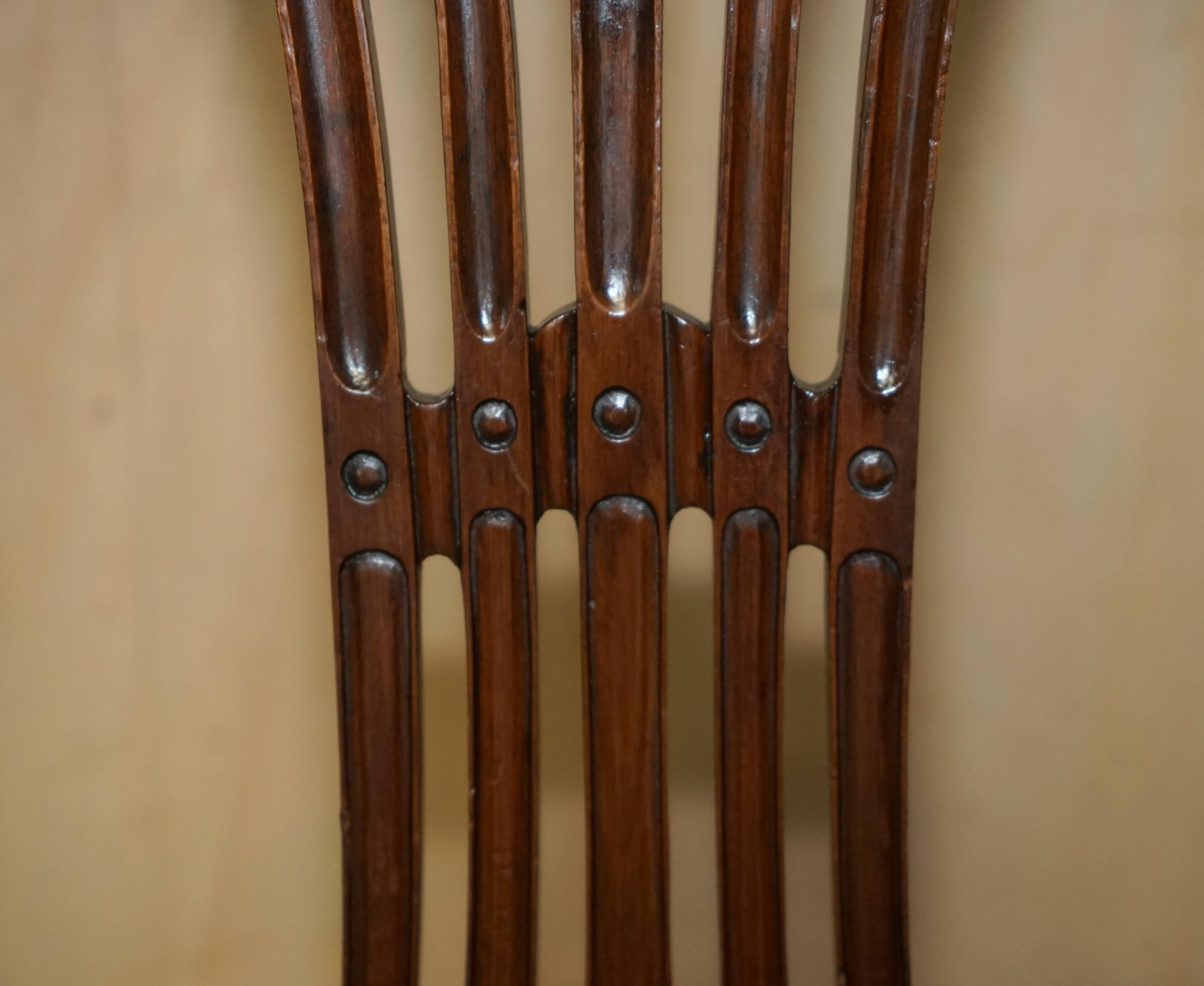 Chaise de capitaine antique George Hepplewhite 1880 cuir