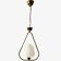 Modernist pendant light in white sandblasted glass and brass