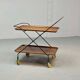 Minimalistic Paul Nagel Teak and Steel Teatrolley. Germany, 1950s